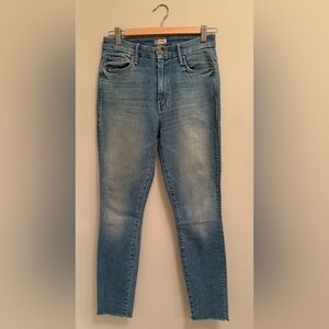 MOTHER High Waisted Looker Ankle Fray Jeans - “Shoot to Thrill”